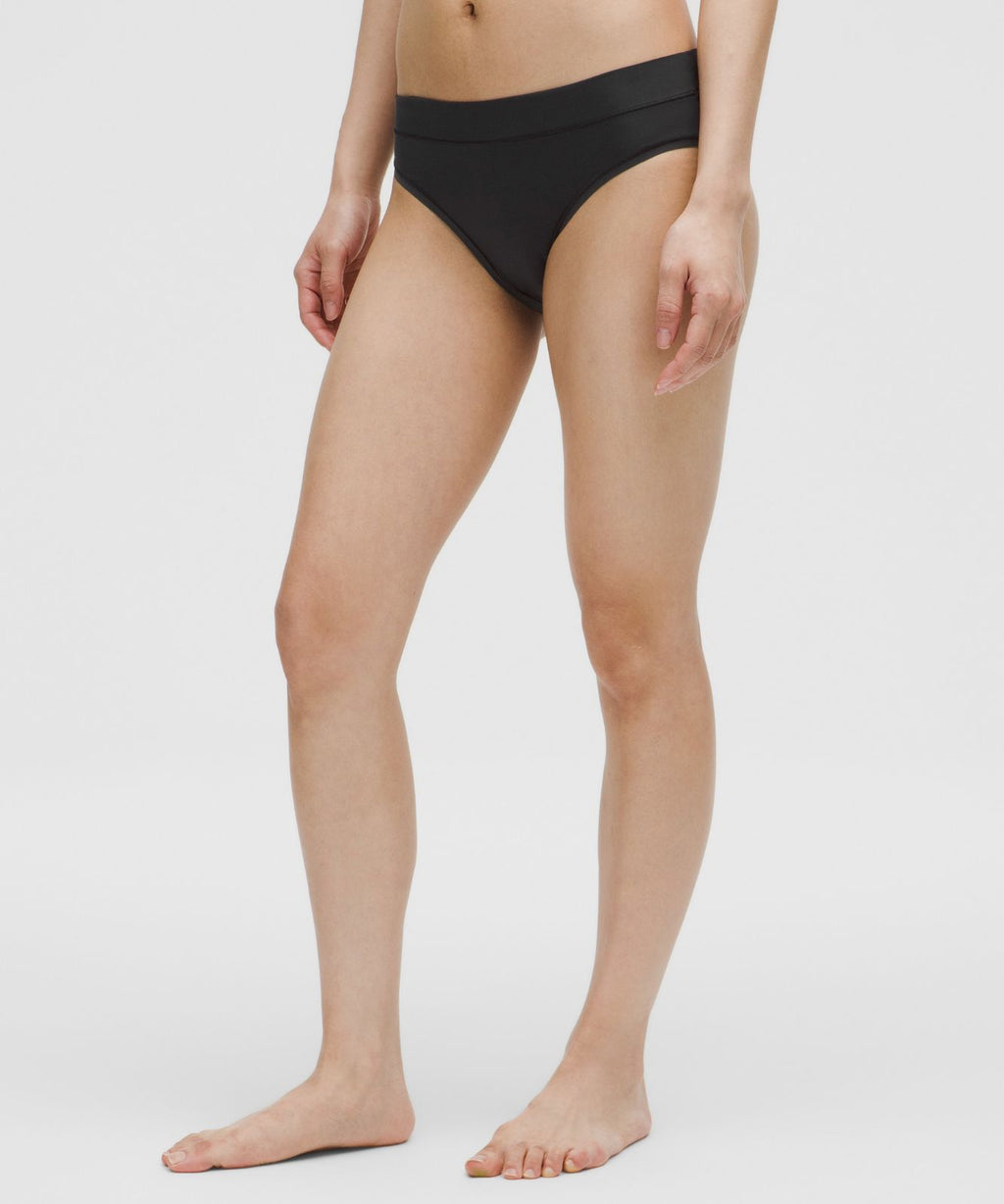 UnderEase Mid-Rise Bikini Underwear *3 Pack Black/Pink Organza/Silver Drop