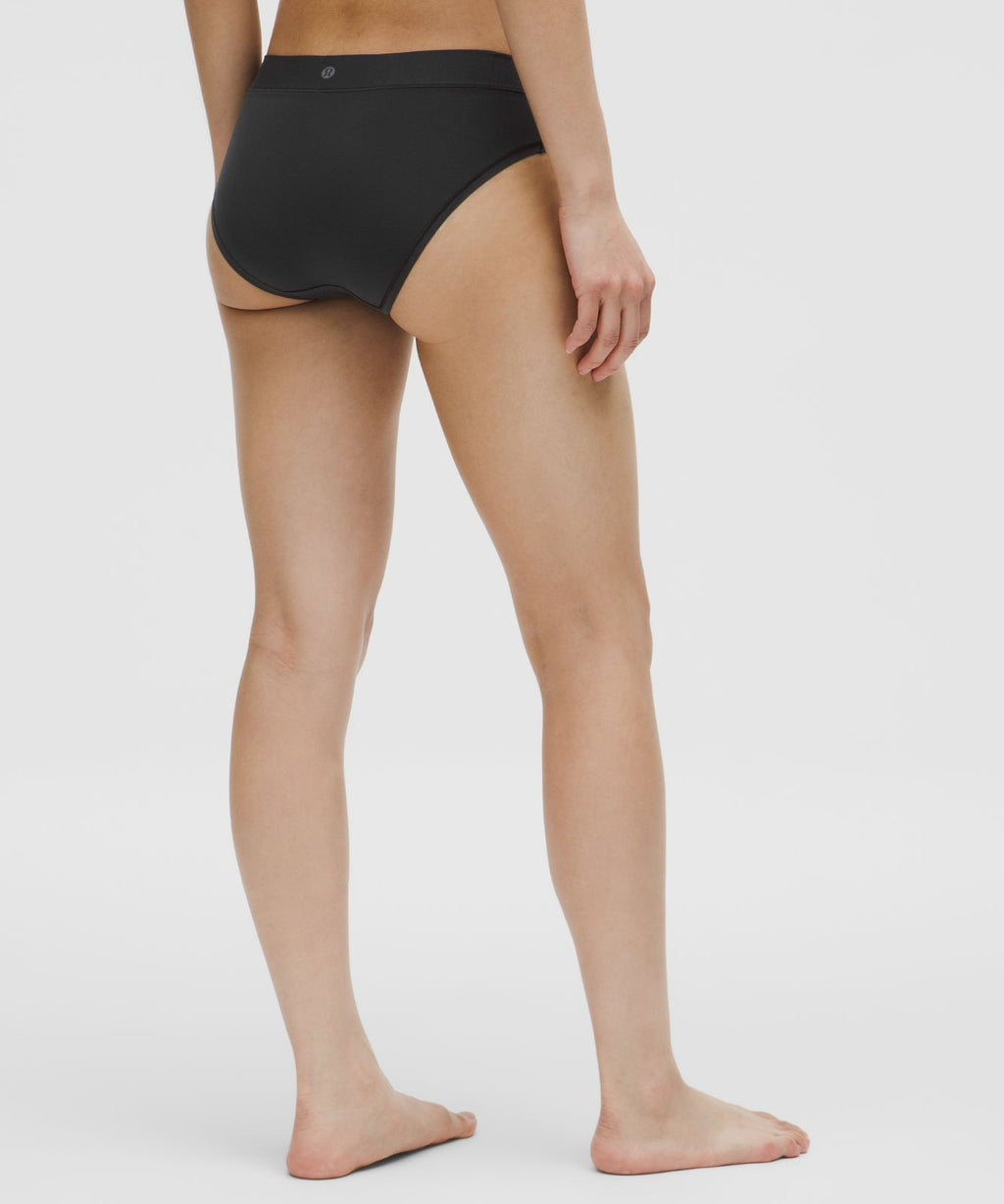 UnderEase Mid-Rise Bikini Underwear *3 Pack Black/Pink Organza/Silver Drop