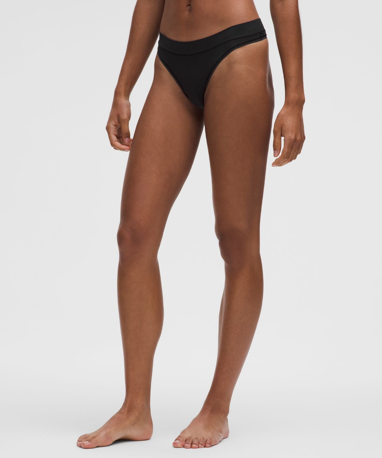 UnderEase Mid-Rise Thong Underwear *5 Pack Black/Black/Pink Organza/Lavender Frost/Jumie Stripe Rhino Grey Black