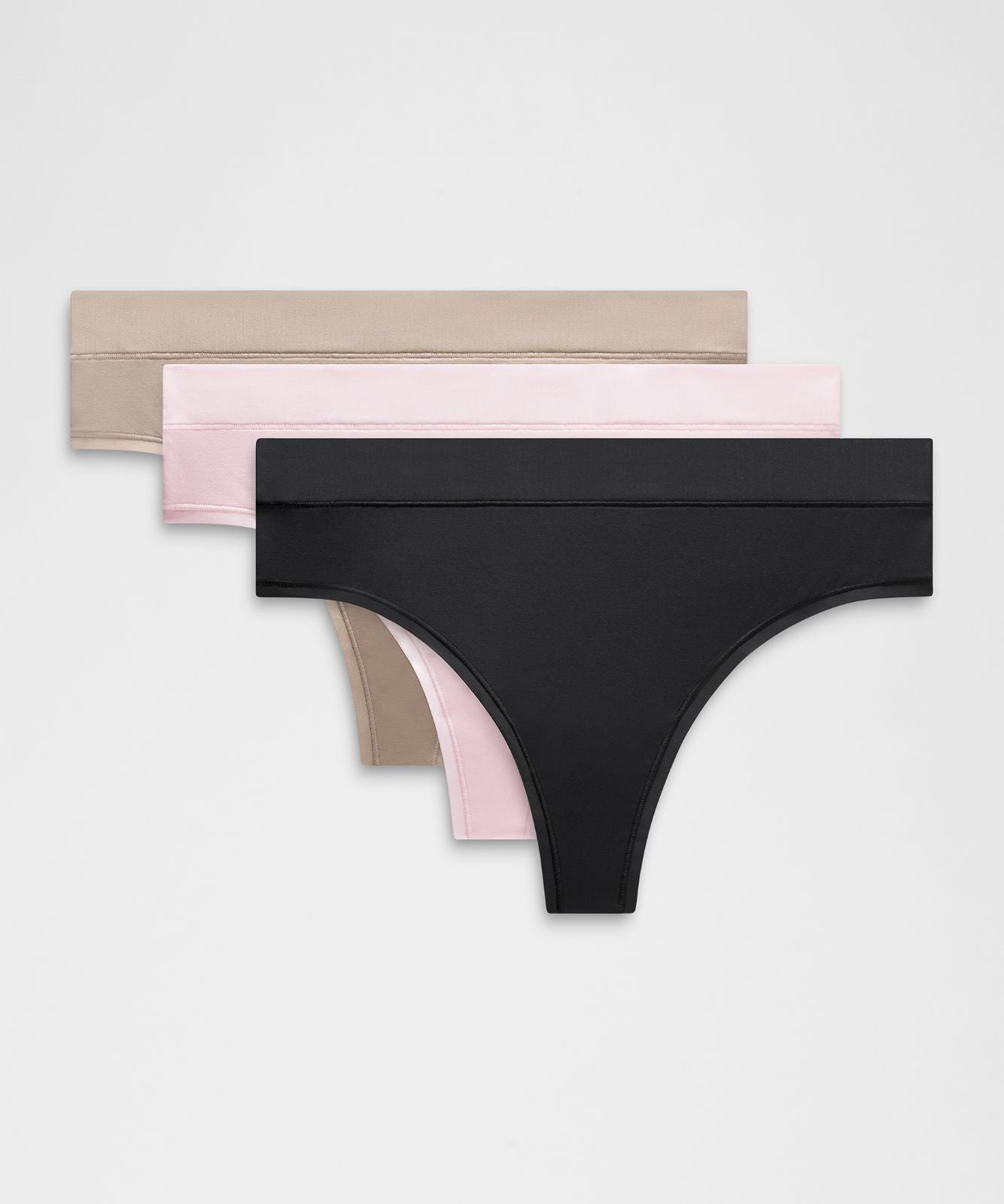 UnderEase High-Rise Thong Underwear *3 Pack Black/Nutmeg/Blissful Pink
