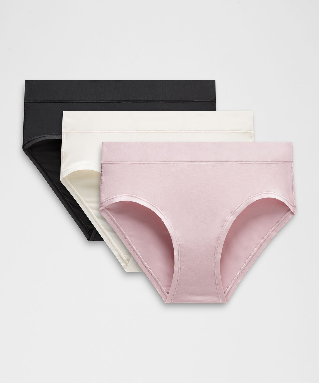 UnderEase High-Rise Bikini Underwear *3 Pack Pink Haze/Light Ivory/Black