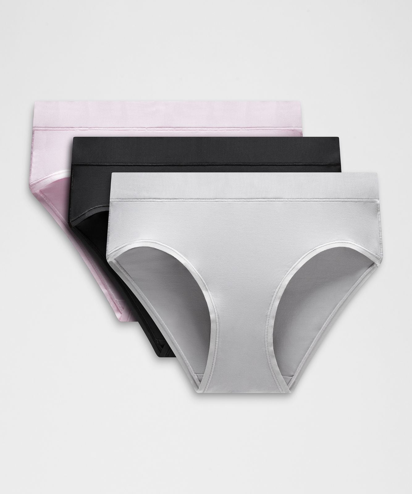 UnderEase High-Rise Bikini Underwear *3 Pack Black/Pink Organza/Silver Drop