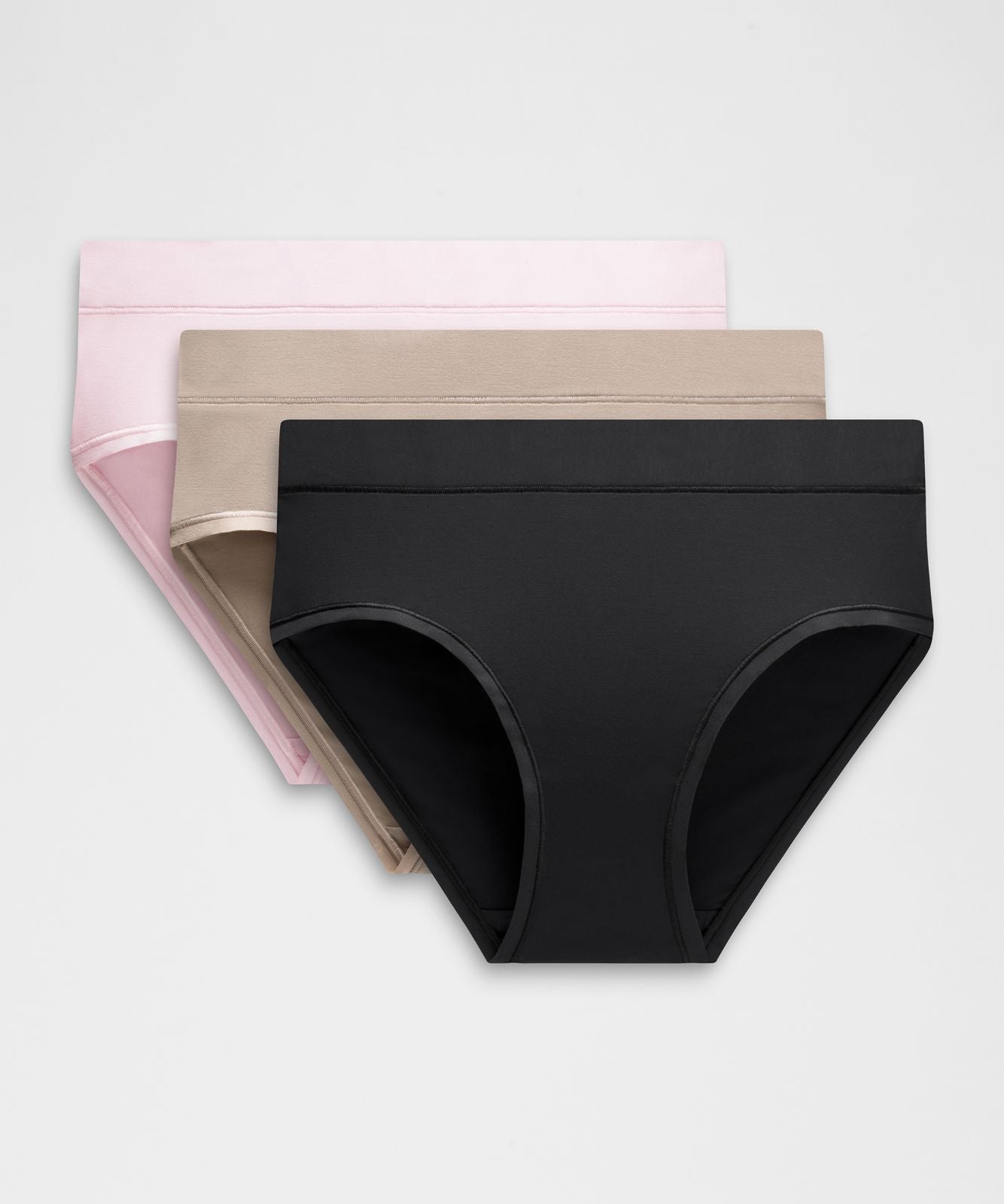 UnderEase High-Rise Bikini Underwear *3 Pack Black/Nutmeg/Blissful Pink