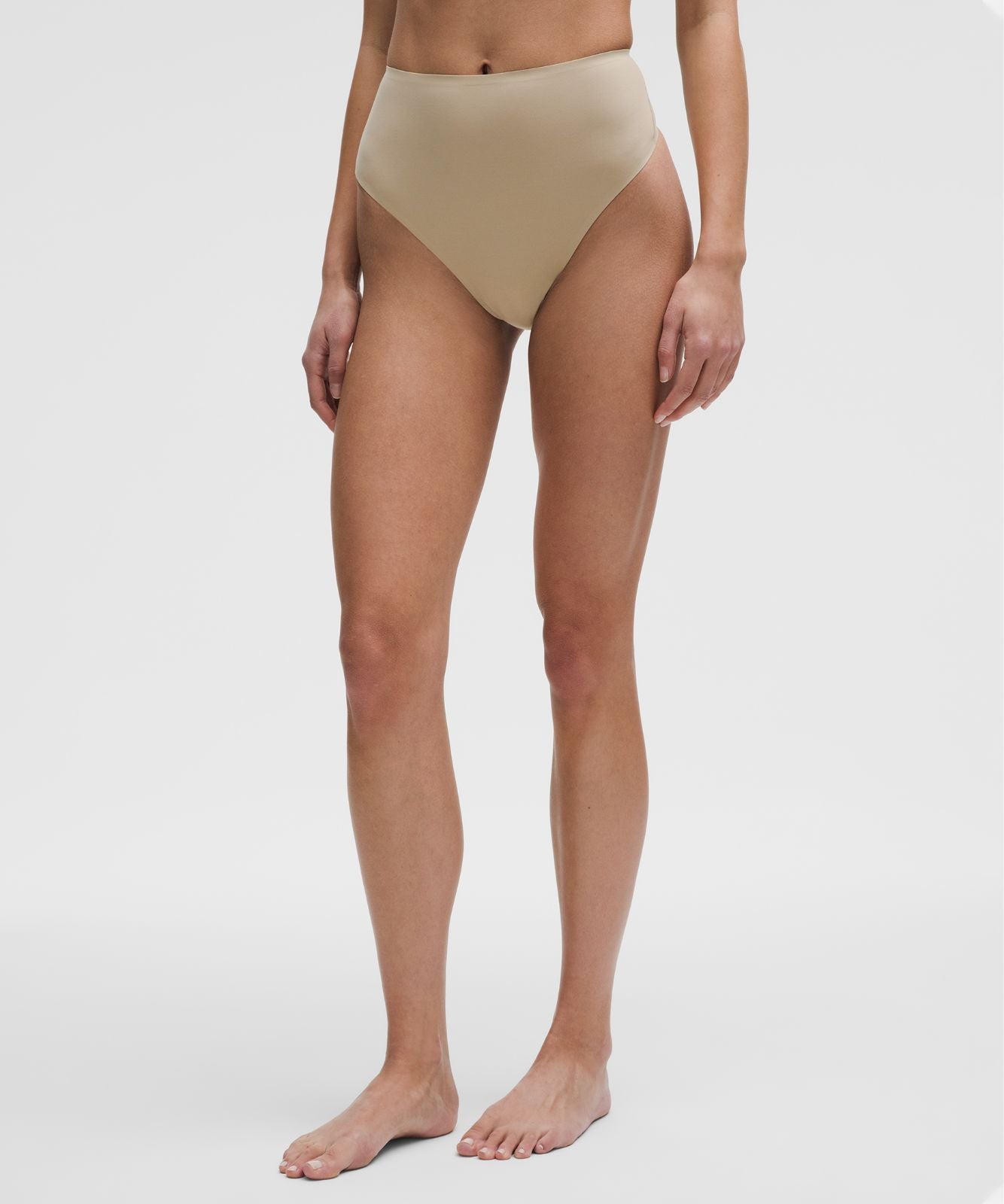 Wundermost Ultra-Soft Nulu High-Waist Thong Underwear Sheer Oak