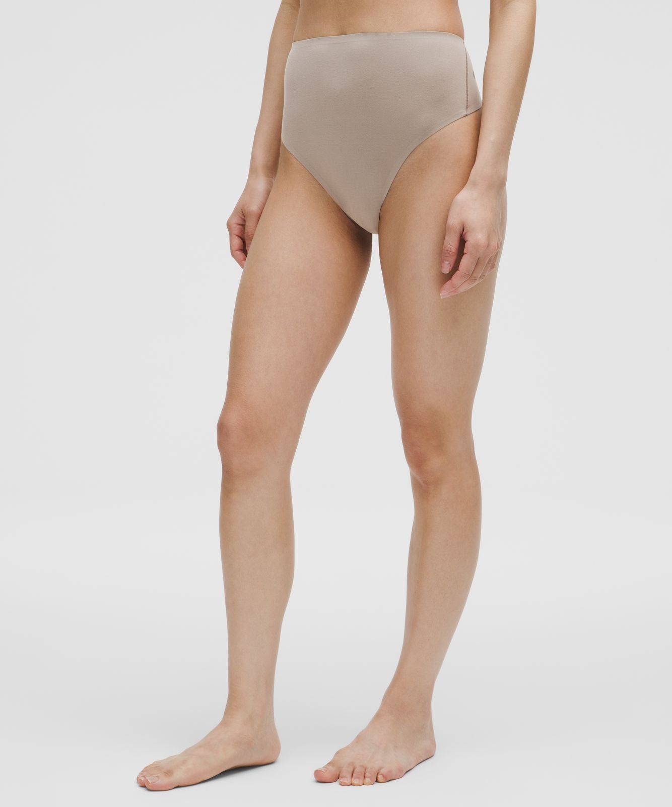 Wundermost Ultra-Soft Nulu High-Waist Thong Underwear Warm Ash Grey