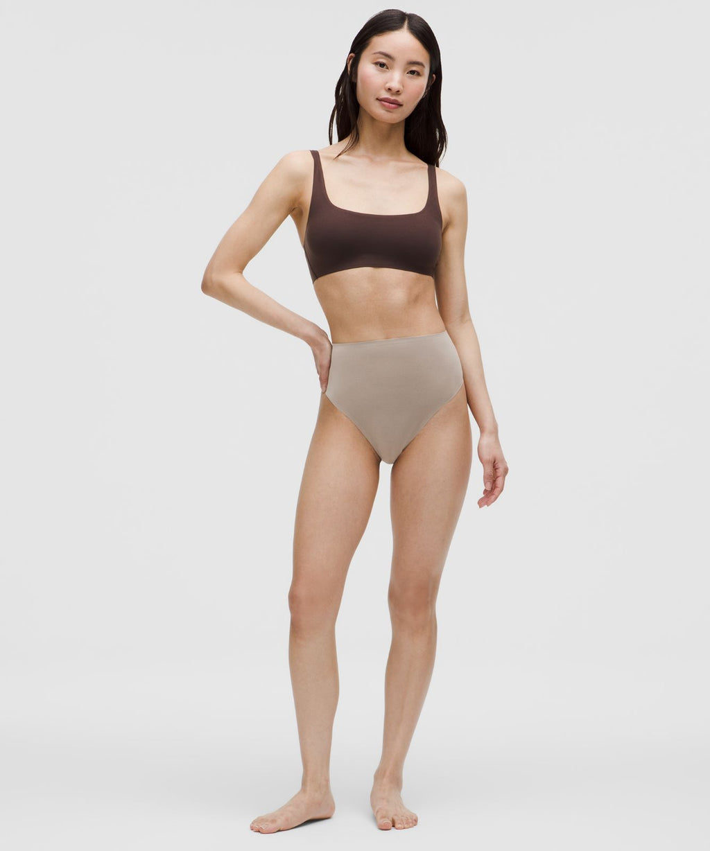 Wundermost Ultra-Soft Nulu High-Waist Thong Underwear Warm Ash Grey
