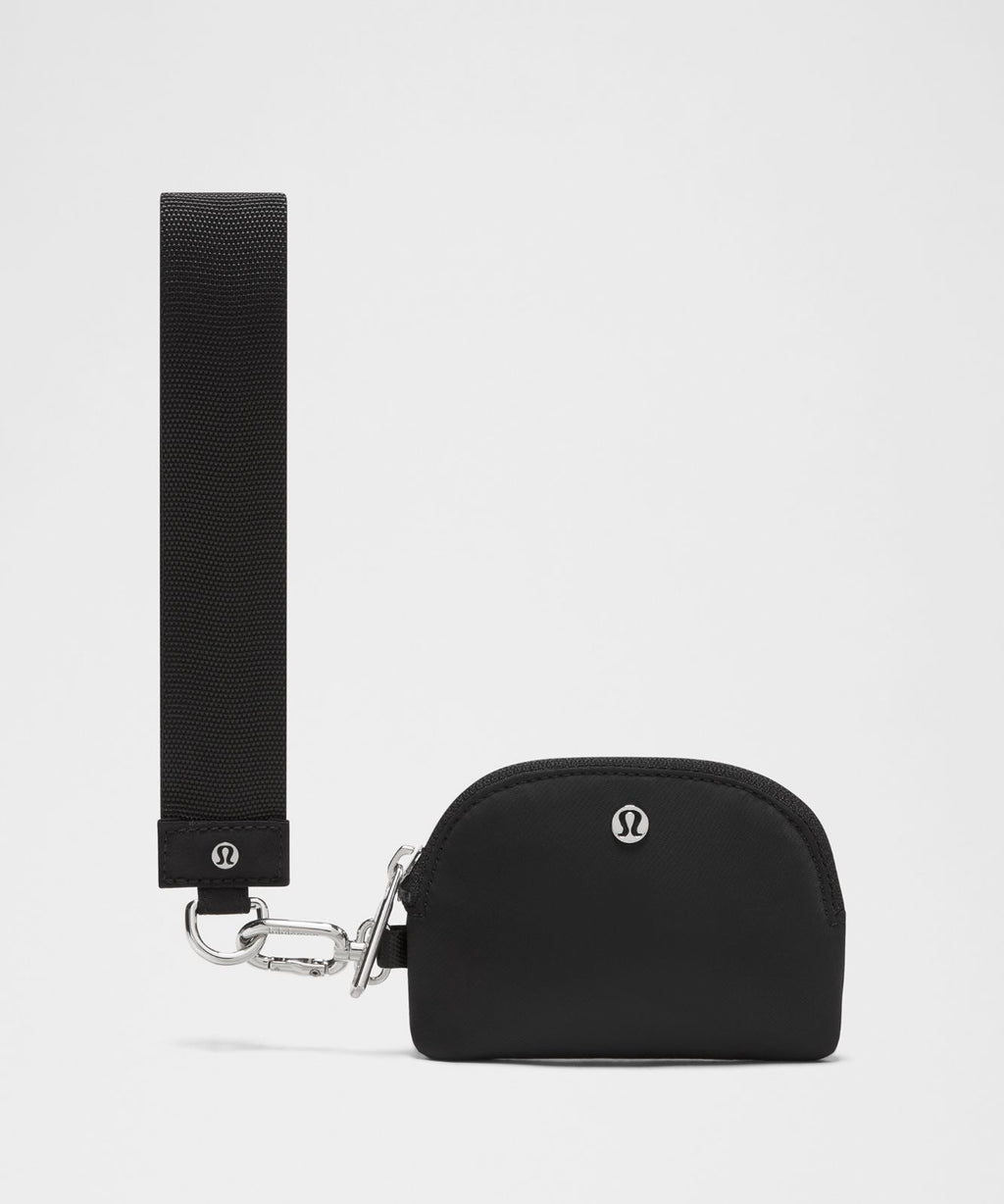 Dual Pouch Wristlet Black/White/Silver