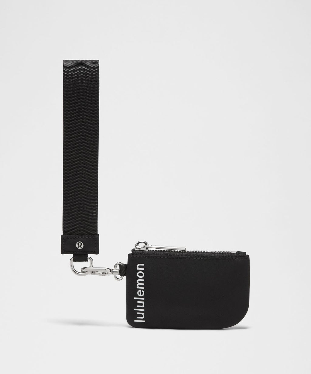 Dual Pouch Wristlet Black/White/Silver