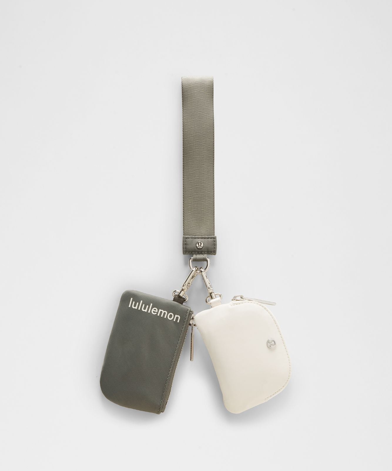 Dual Pouch Wristlet Grey Sage/Light Ivory