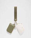 Dual Pouch Wristlet Bay Leaf/Light Ivory