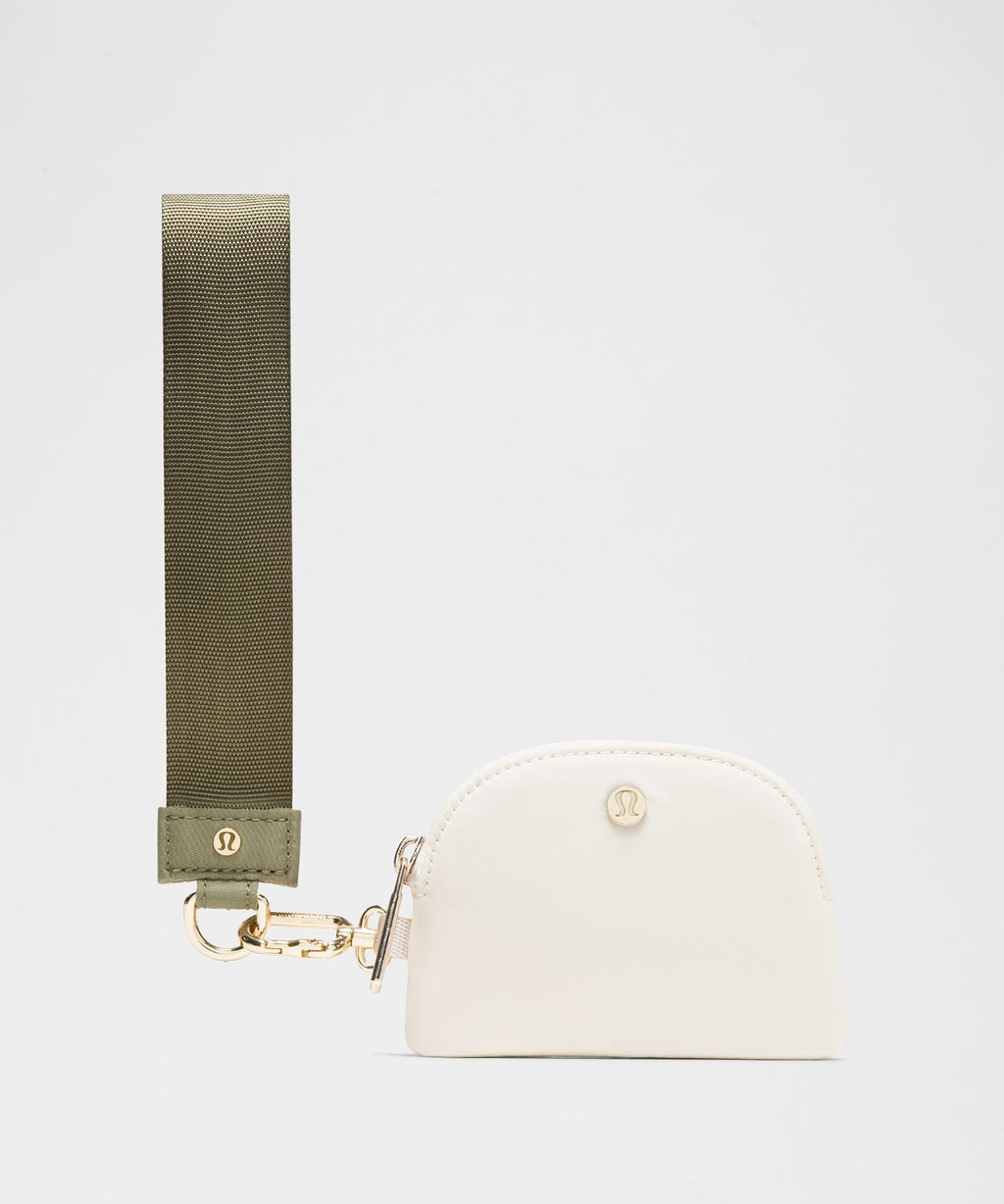 Dual Pouch Wristlet Bay Leaf/Light Ivory