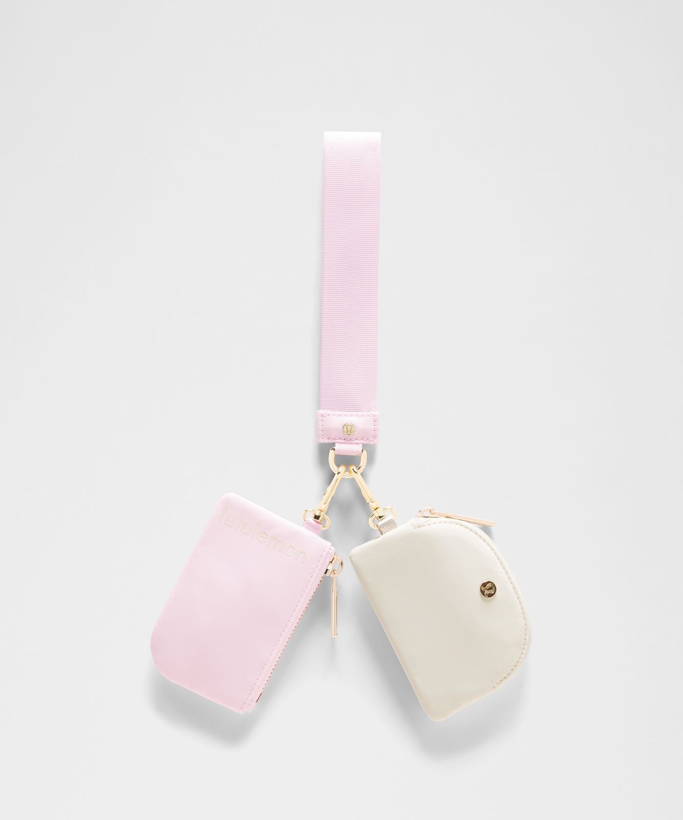 Dual Pouch Wristlet Blissful Pink/Light Ivory