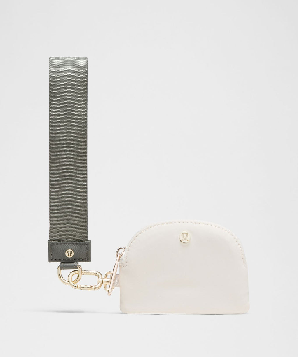 Dual Pouch Wristlet Grey Sage/Light Ivory/Gold