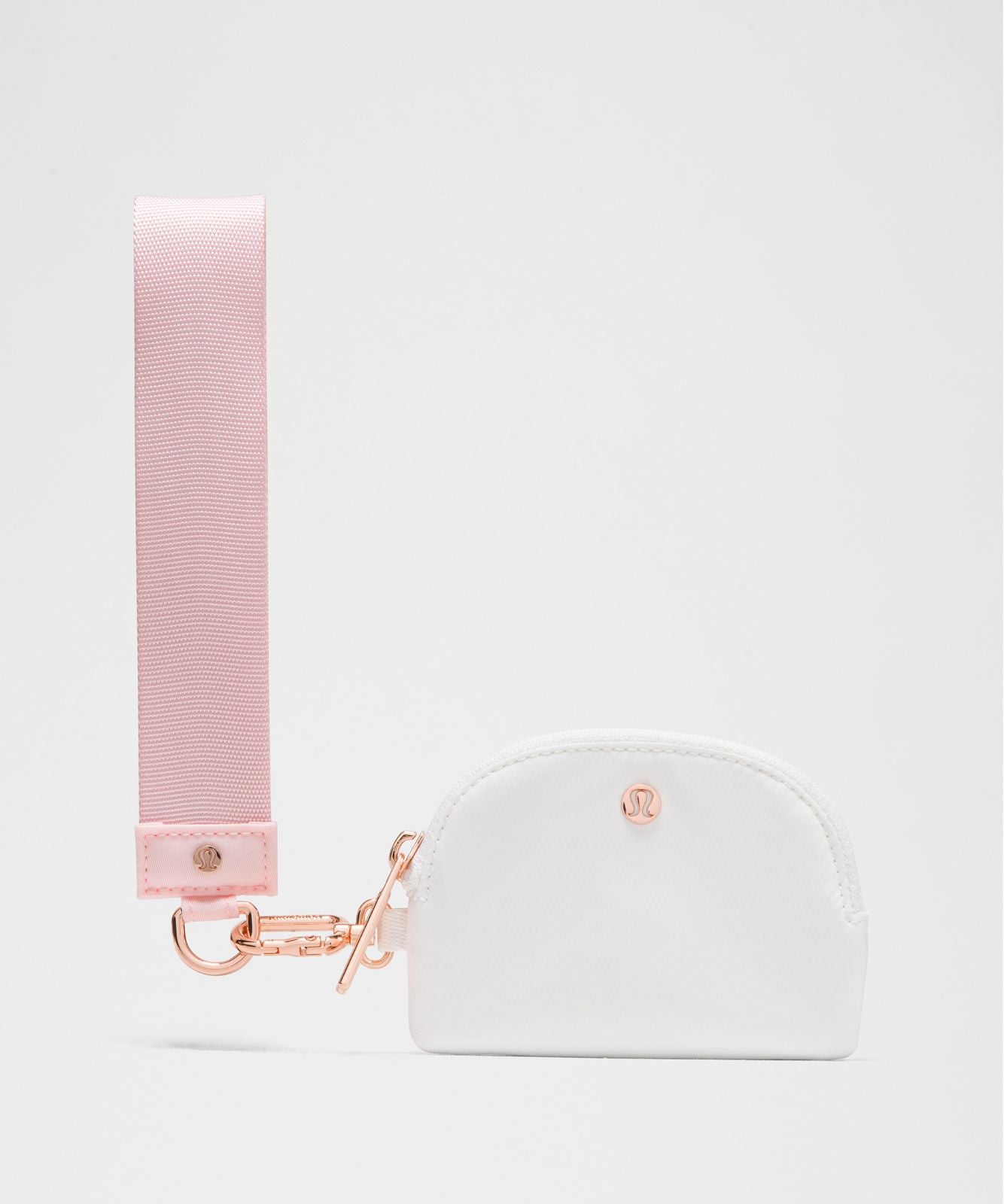 Dual Pouch Wristlet Pink Pearl/White/Rose Gold