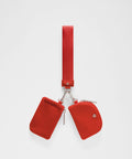 Dual Pouch Wristlet Cherry Ember/Cranberry Charm/Silver