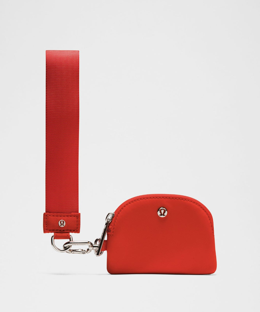 Dual Pouch Wristlet Cherry Ember/Cranberry Charm/Silver