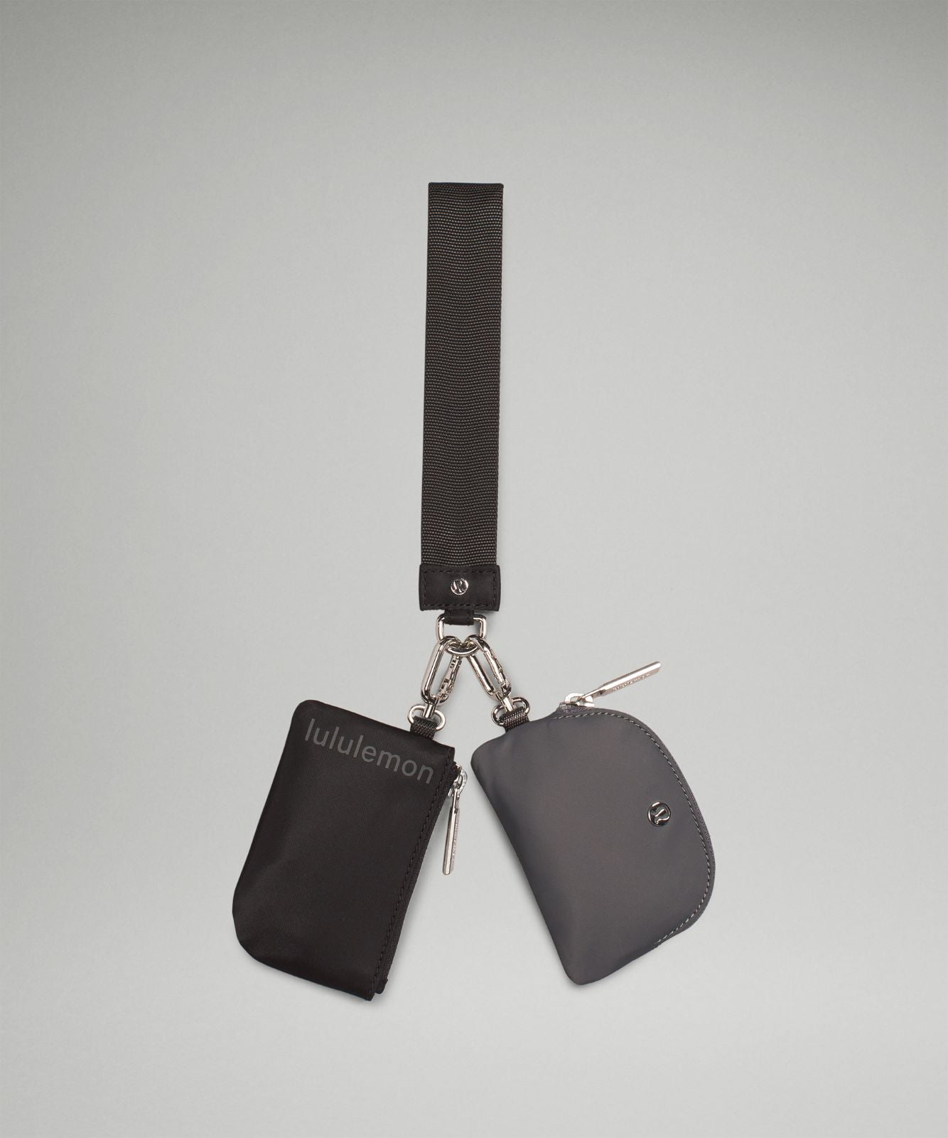 Dual Pouch Wristlet Black/Traverse Grey