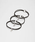 Logo Bead Hair Ties *3 Pack Black/Silver