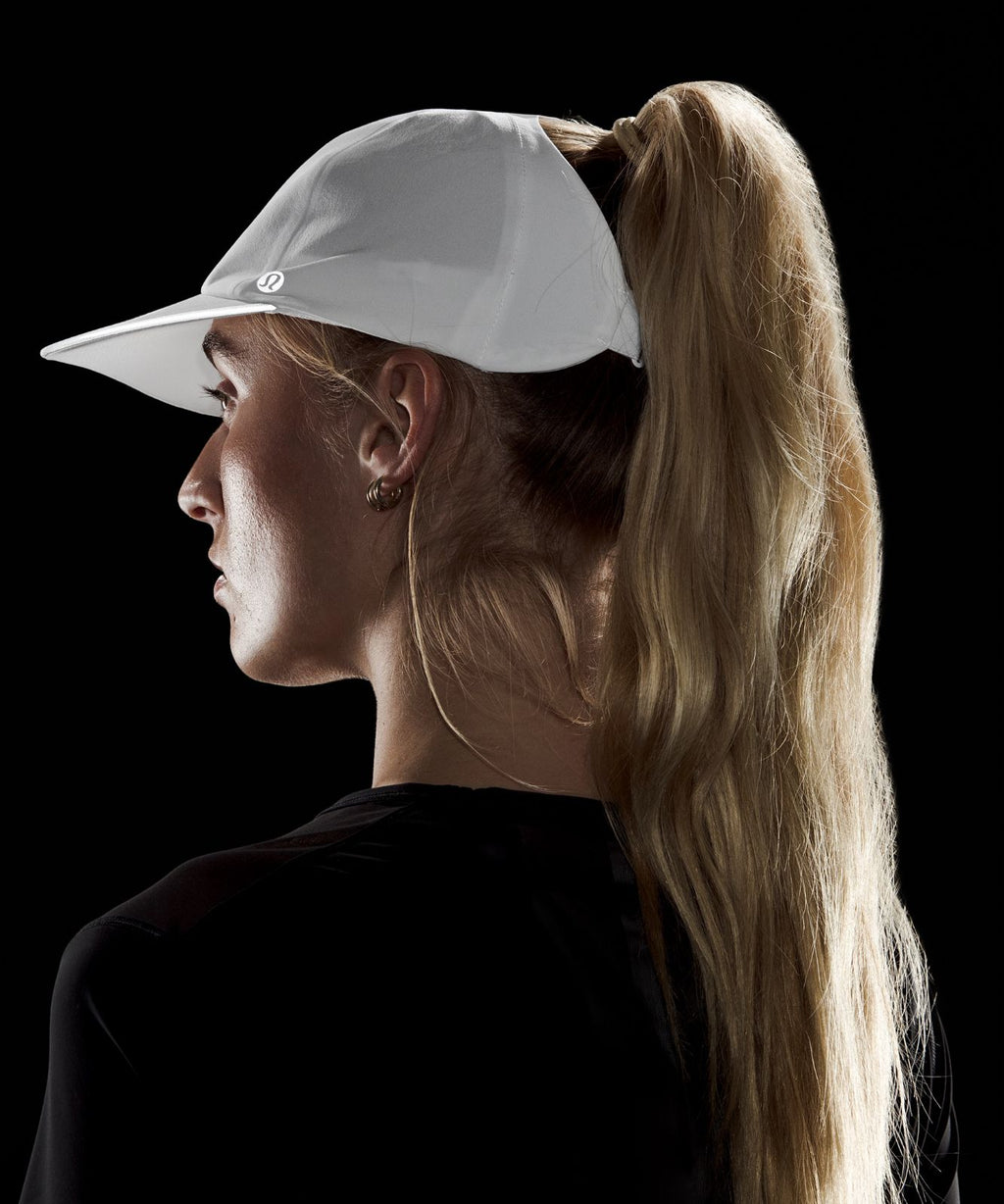 Women's Fast and Free Ponytail Running Hat White