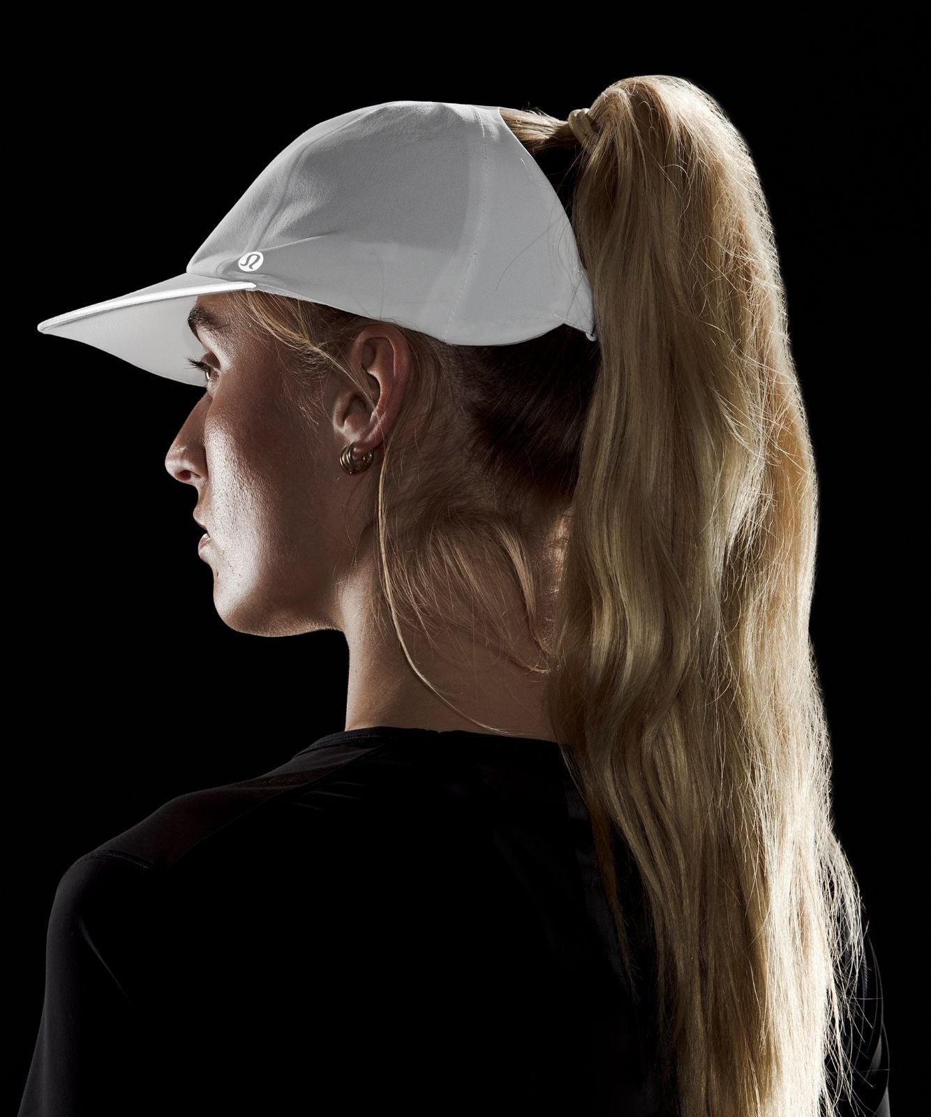Women's Fast and Free Ponytail Running Hat White