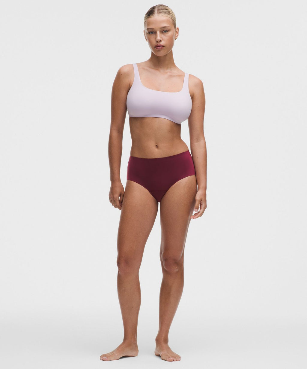 Nulu Added Absorbency Extra-High-Rise Bikini Underwear Burgundy Bay