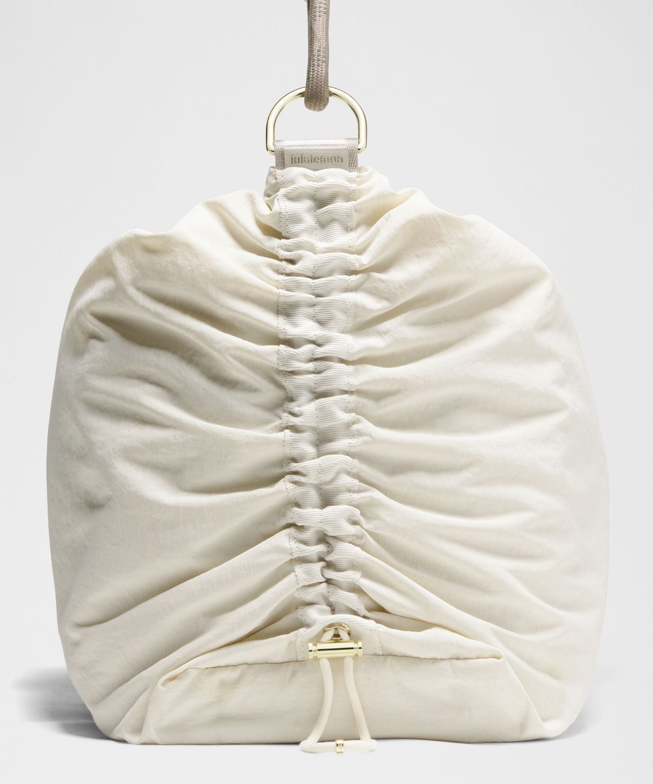 Convertible Ruched Crossbody Bag *Large 16L Light Ivory/Warm Ash Grey