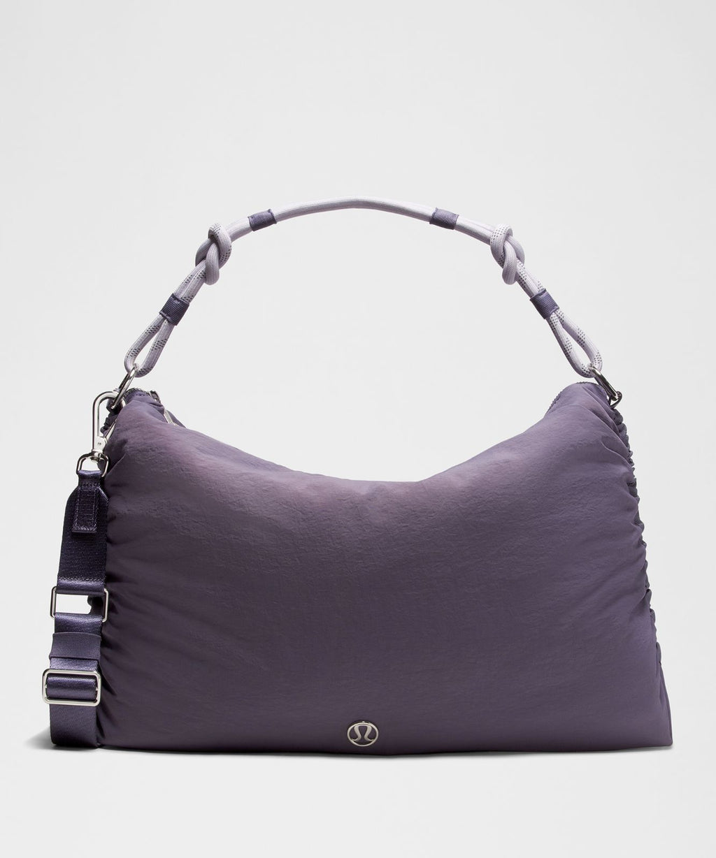 Convertible Ruched Crossbody Bag *Large 16L Grape Mist/Faint Lavender/Silver