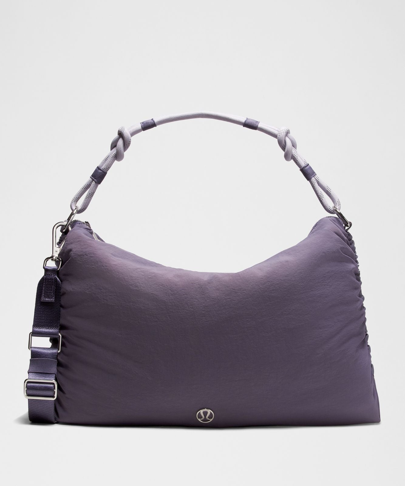 Convertible Ruched Crossbody Bag *Large 16L Grape Mist/Faint Lavender/Silver