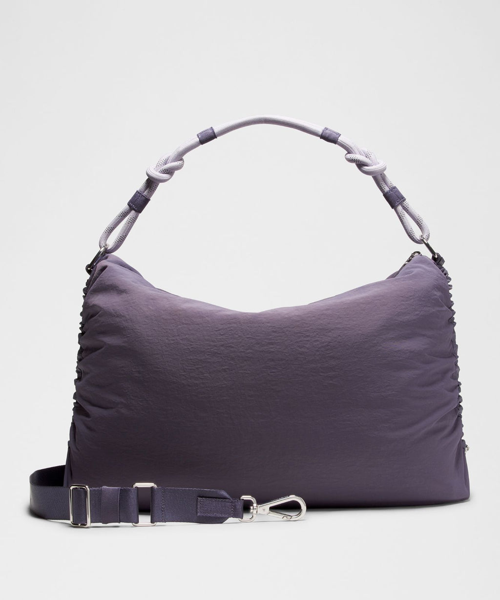 Convertible Ruched Crossbody Bag *Large 16L Grape Mist/Faint Lavender/Silver