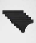 UnderEase Mid-Rise Thong Underwear *5 Pack Black