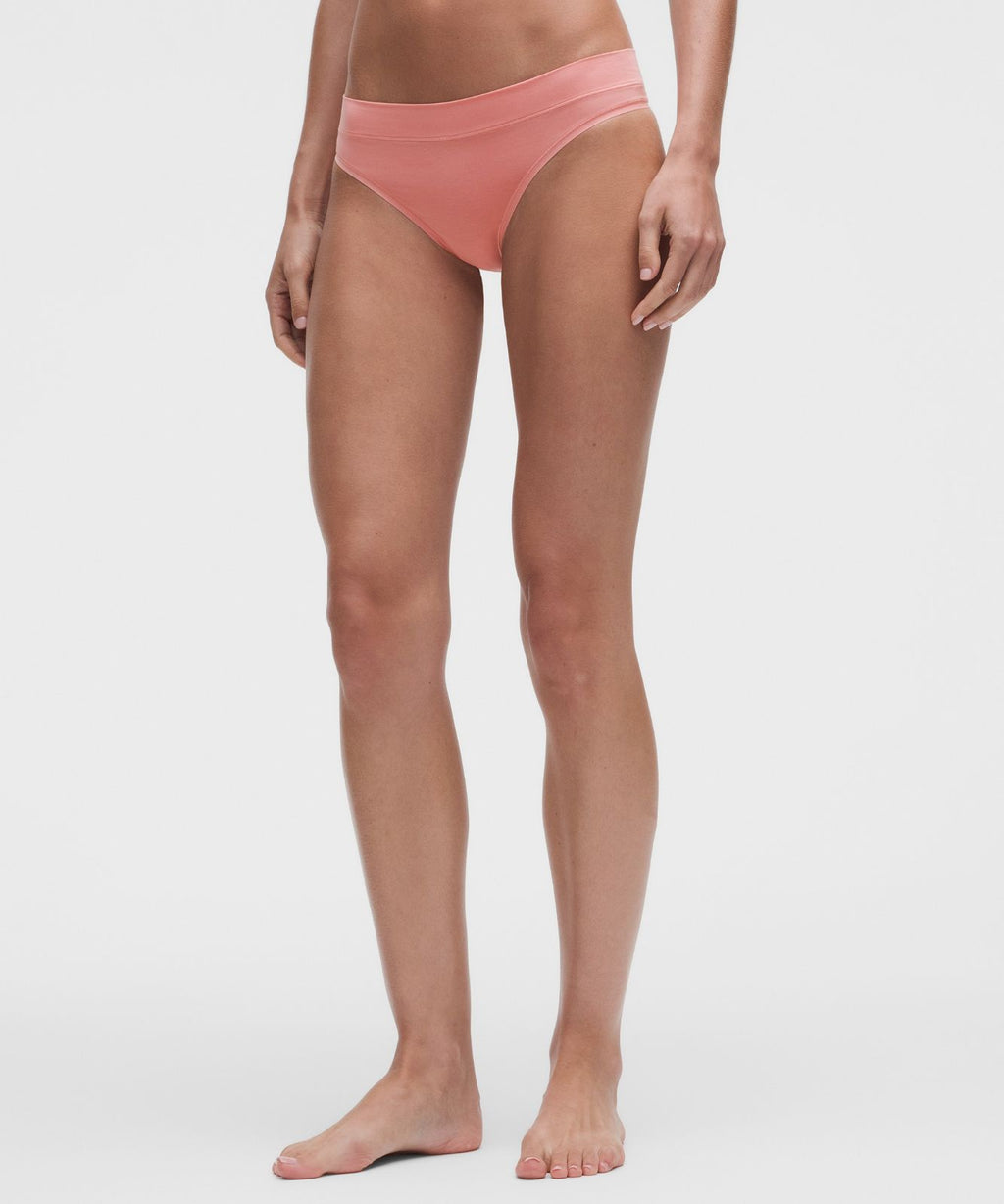 UnderEase Mid-Rise Thong Underwear *5 Pack Black/Light Ivory/Toasted Pink/Pink Parade/Mosaic Geo Misty Shell Toasted Pink