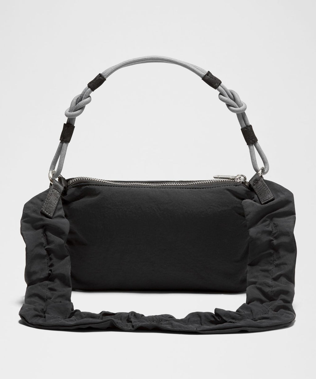 Convertible Ruched Strap Crossbody Bag Mini *1.5L Black/Asphalt Grey