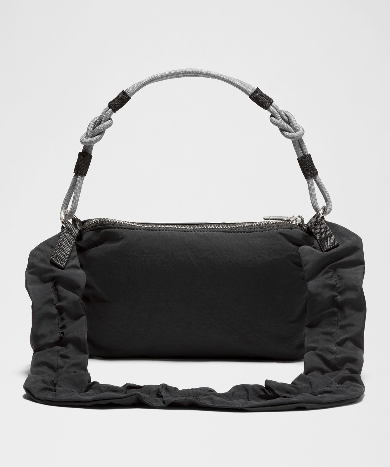 Convertible Ruched Strap Crossbody Bag Mini *1.5L Black/Asphalt Grey