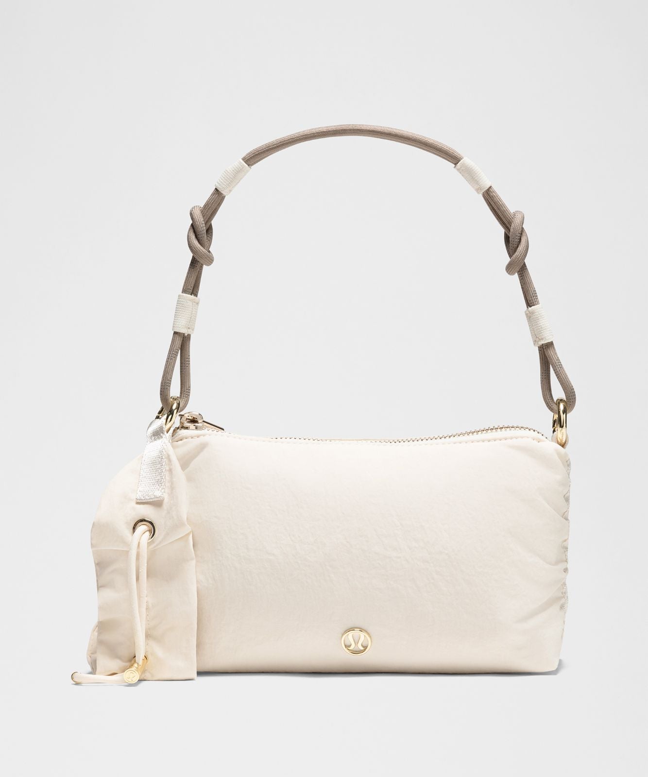 Convertible Ruched Strap Crossbody Bag Mini *1.5L Light Ivory/Warm Ash Grey