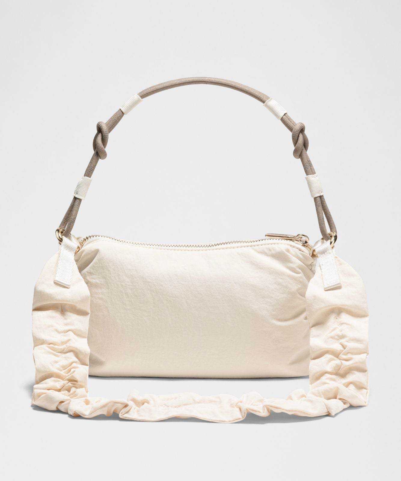 Convertible Ruched Strap Crossbody Bag Mini *1.5L Light Ivory/Warm Ash Grey