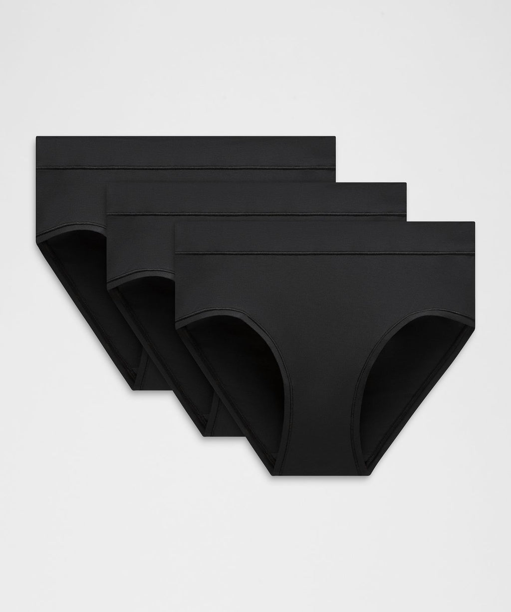 UnderEase High-Rise Bikini Underwear *3 Pack Black/Light Ivory/Blush Quartz