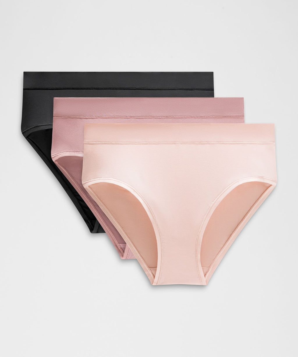 UnderEase High-Rise Bikini Underwear *3 Pack Black/Twilight Rose/Misty Shell
