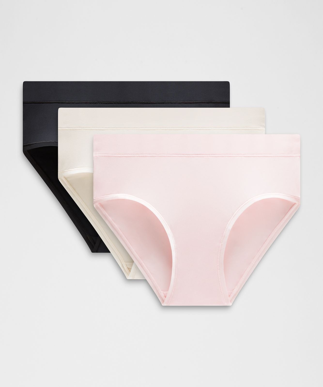 UnderEase High-Rise Bikini Underwear *3 Pack Black/Light Ivory/Pink Pearl