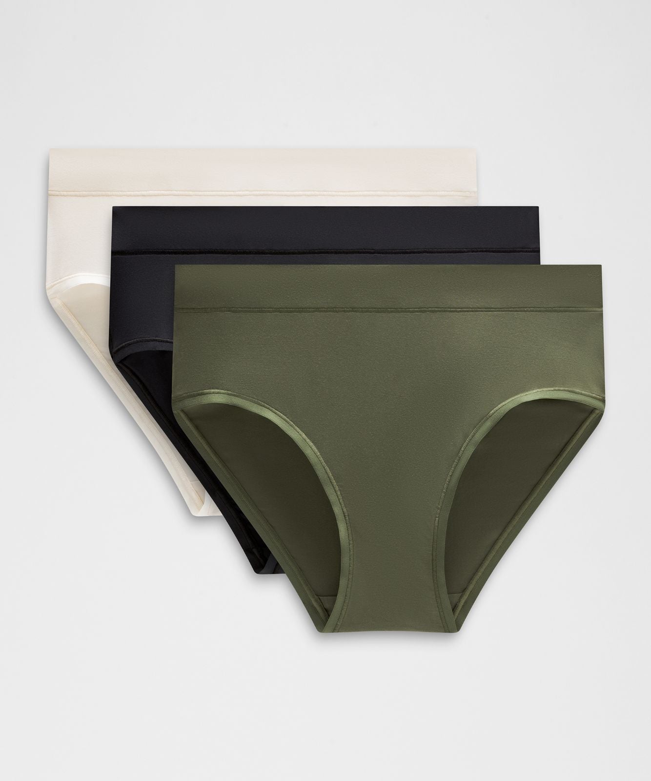 UnderEase High-Rise Bikini Underwear *3 Pack Black/Light Ivory/Sassy Sage