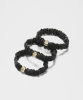 Skinny Scrunchie 3 Pack *Logo Bead Black/Gold