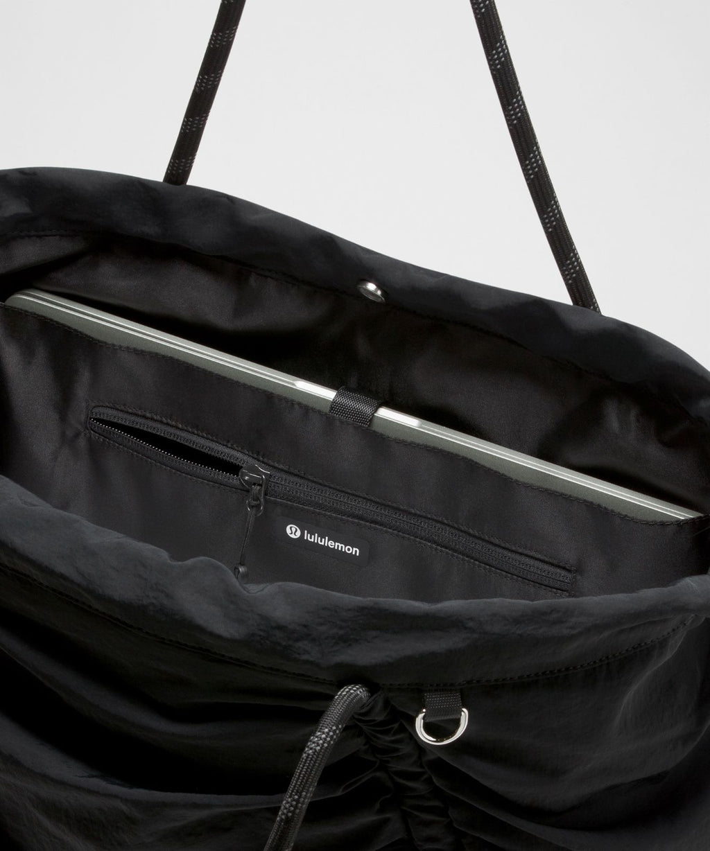 Ruched Tote Bag 24L Black/Silver