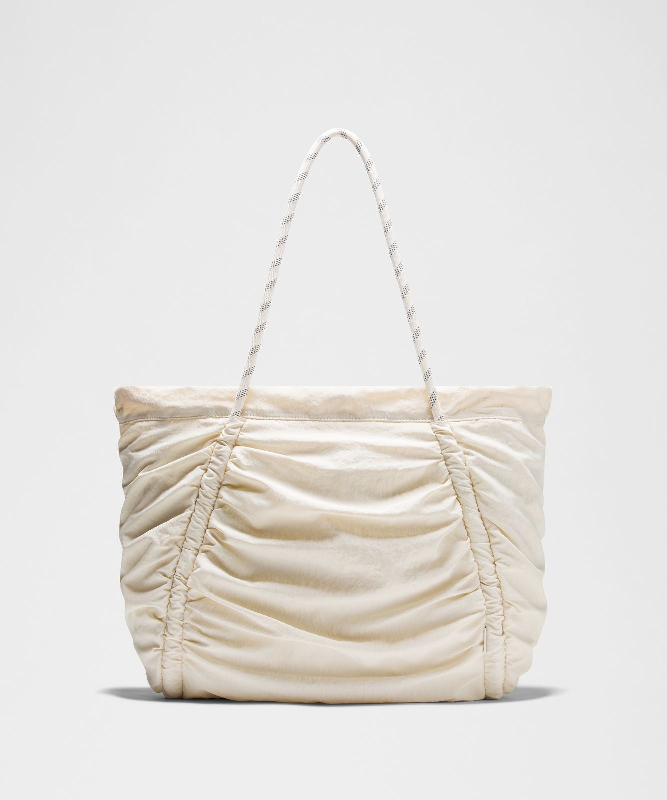 Ruched Tote Bag 24L Light Ivory/Silver