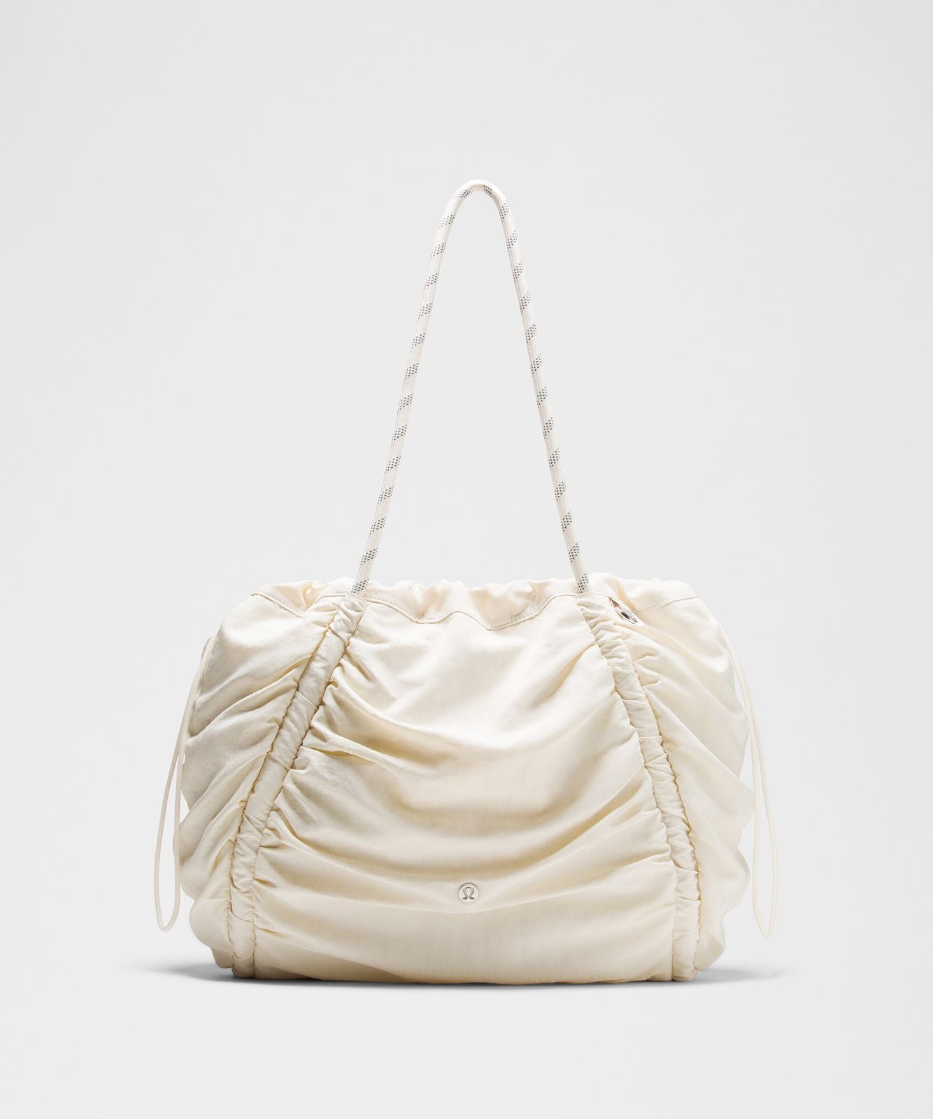 Ruched Tote Bag 24L Light Ivory/Silver