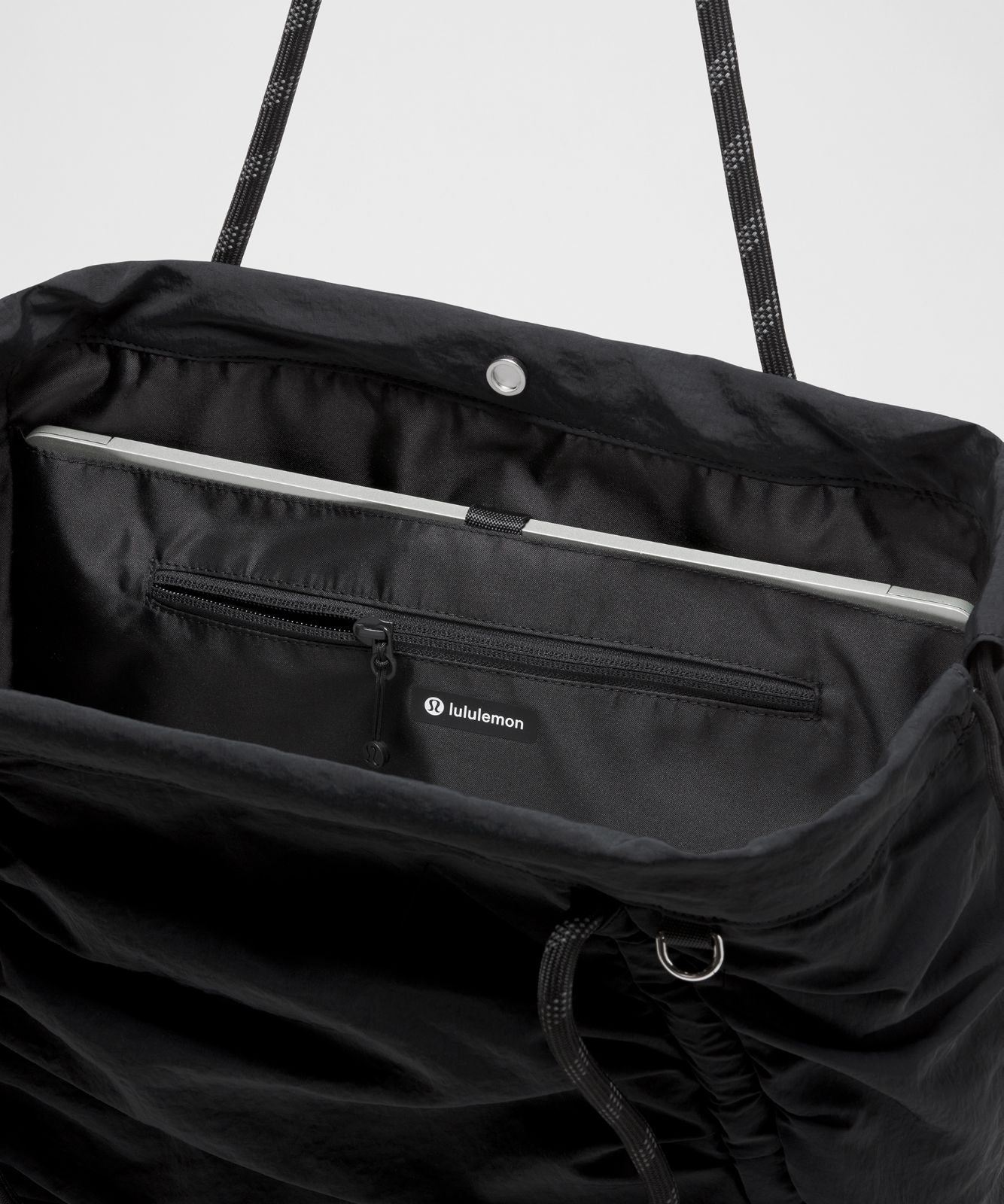Ruched Tote Bag 24L Black/Black/Silver
