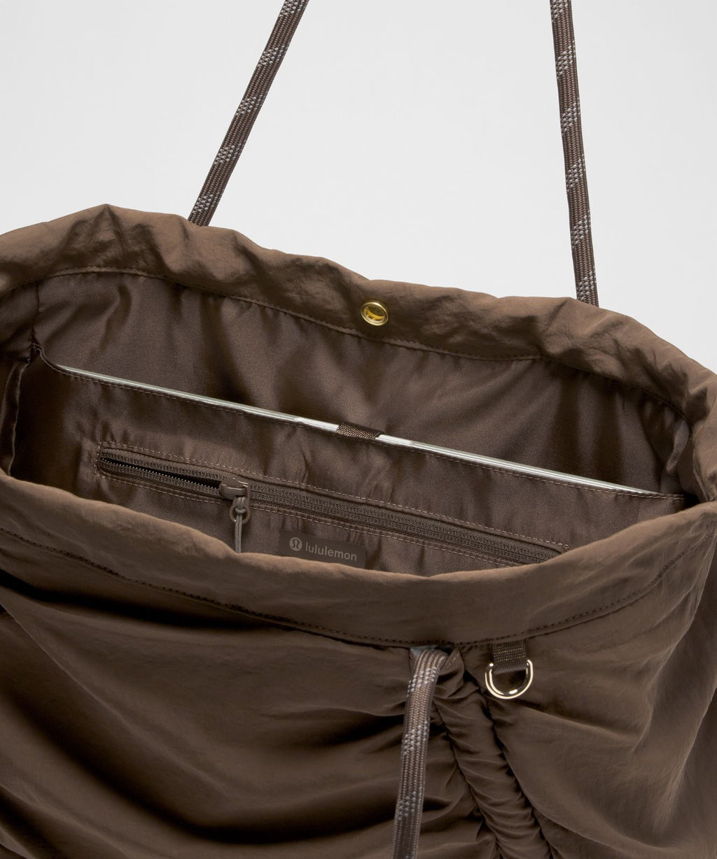 Ruched Tote Bag 24L Walnut Crunch/Gold
