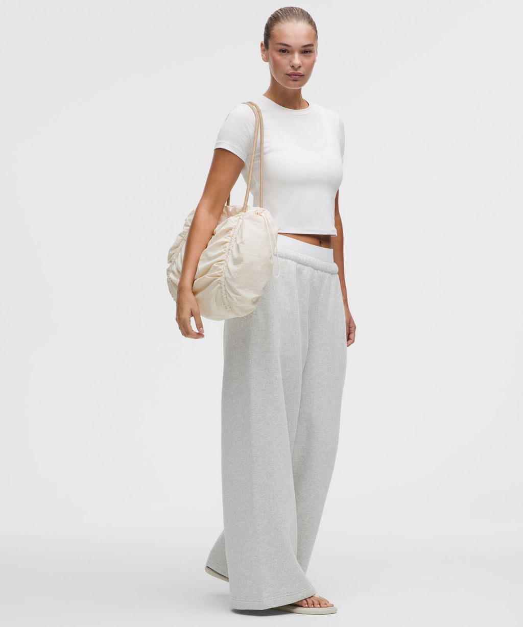 Ruched Tote Bag 24L Light Ivory/Wacky Khaki/Gold
