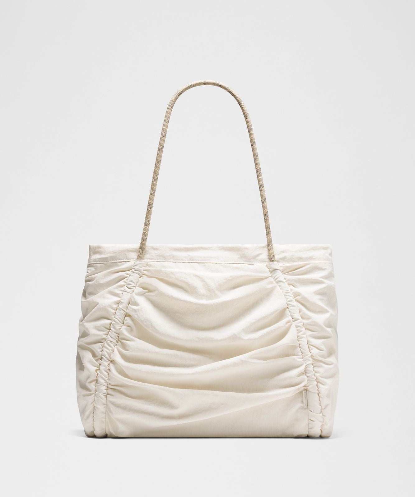 Ruched Tote Bag 24L Light Ivory/Wacky Khaki/Gold
