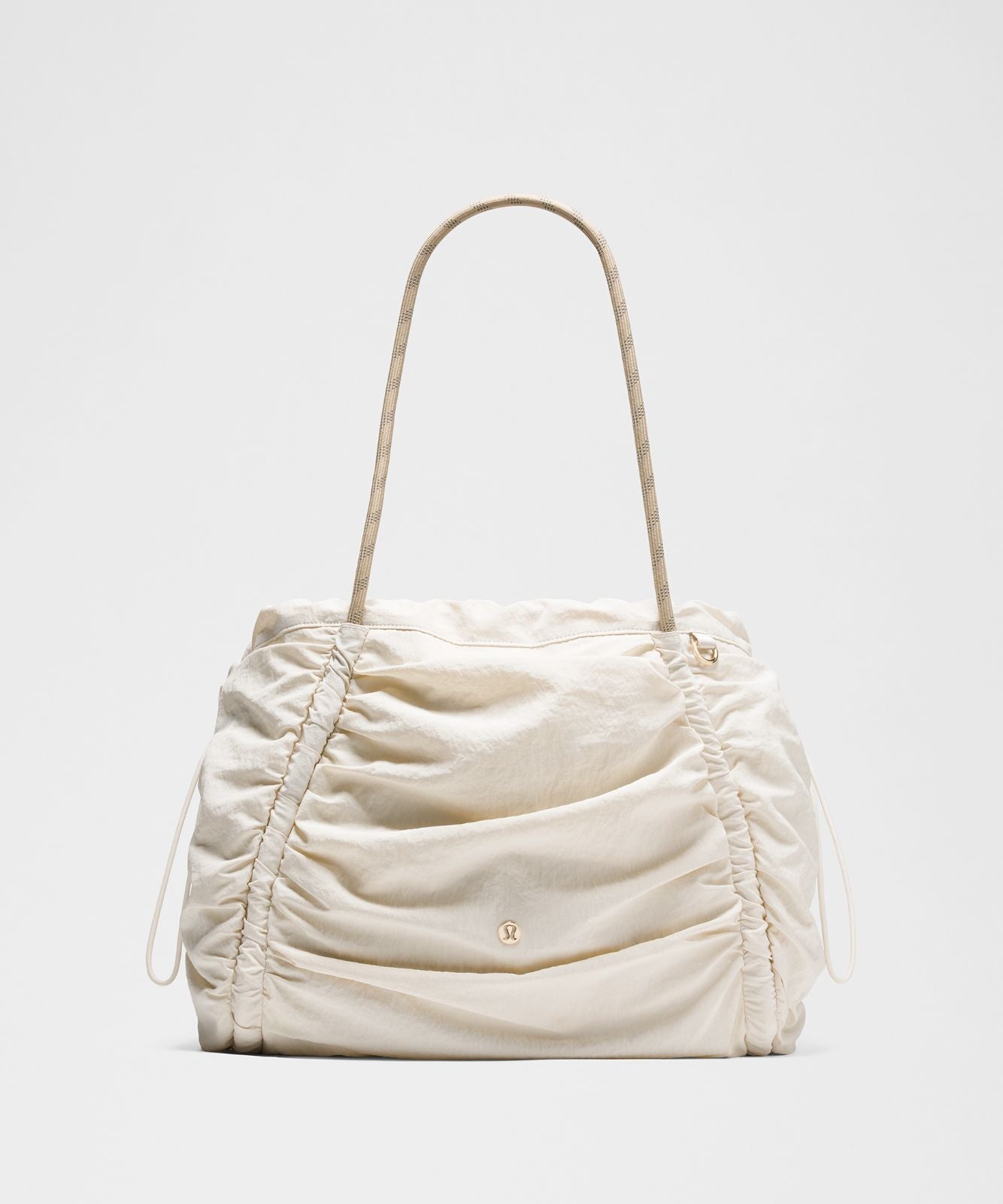 Ruched Tote Bag 24L Light Ivory/Wacky Khaki/Gold