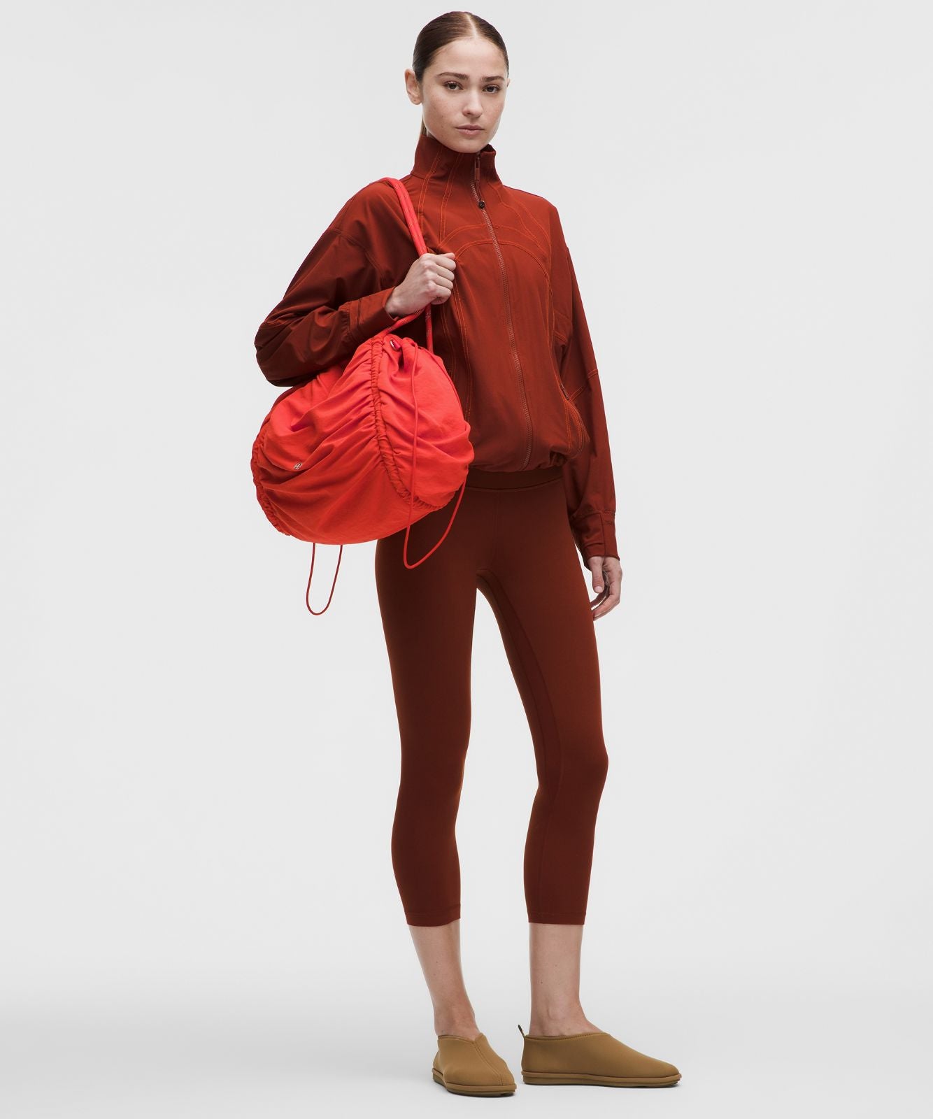 Ruched Tote Bag 24L Cherry Ember/Silver