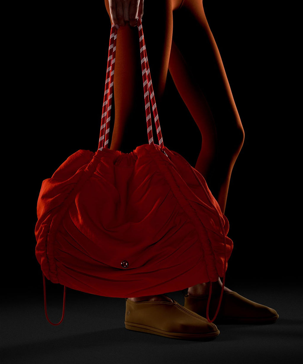 Ruched Tote Bag 24L Cherry Ember/Silver